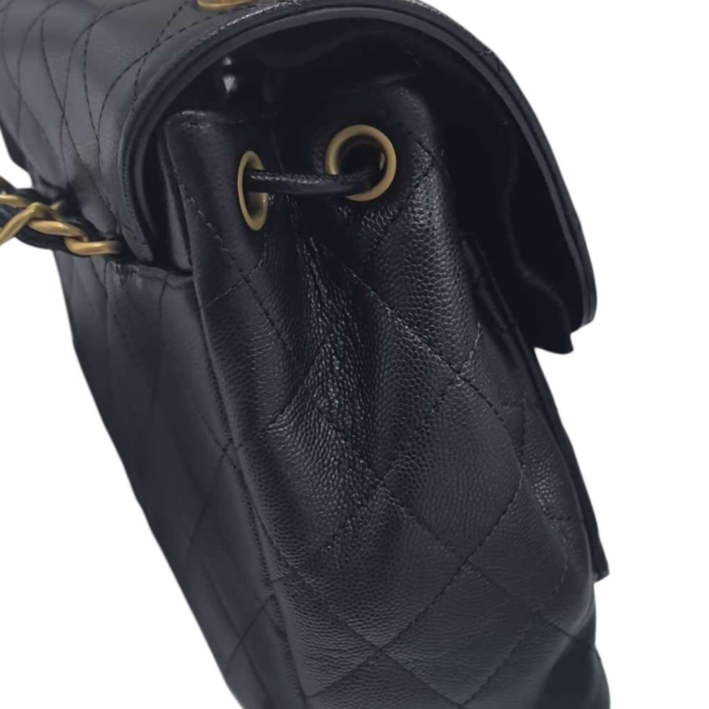 CHANEL Cow Leather Backpack Women's Black