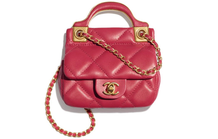 CHANEL Calfskin Coin Purse With Zipper Card Holder Women's Pink