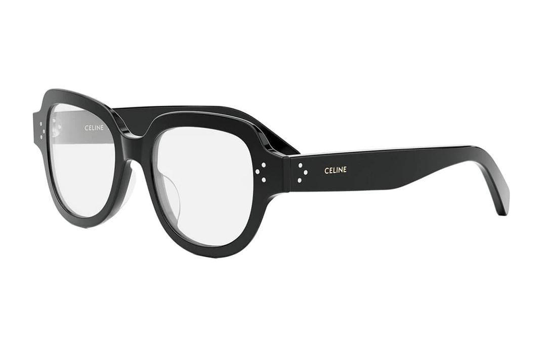 CELINE Acetate Oval Eyeglass Frames Unisex Black