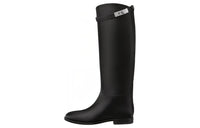 HERMES Knee-high Boots Women's Black
