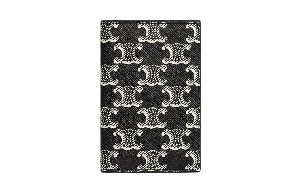 CELINE Cow Leather Card Holder Men's ** Black & White