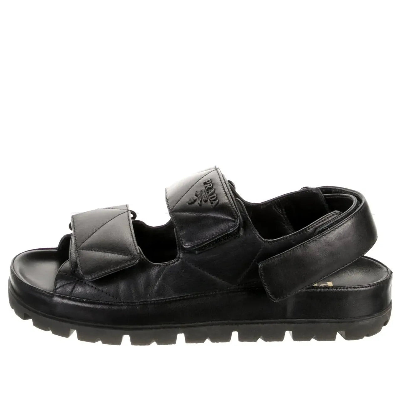 (WMNS) PRADA Padded Nappa Leather Sandals 'Black' 1X721M_038_F0002_F_020