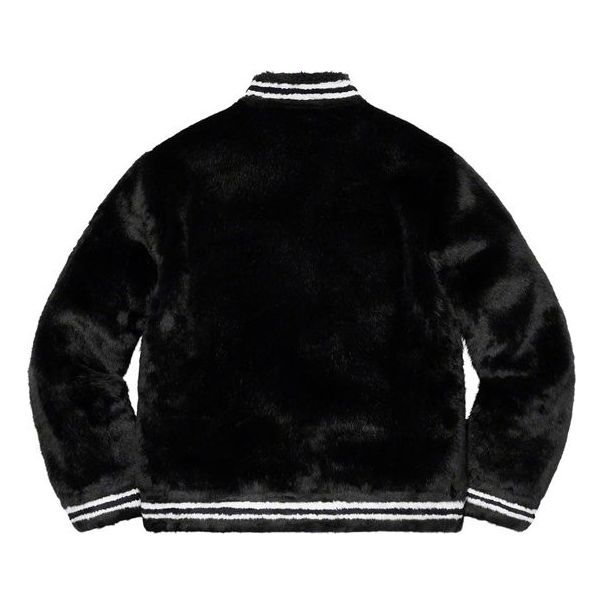 Supreme Faux Fur Varsity Jacket 'Black White' SUP-SS20-024