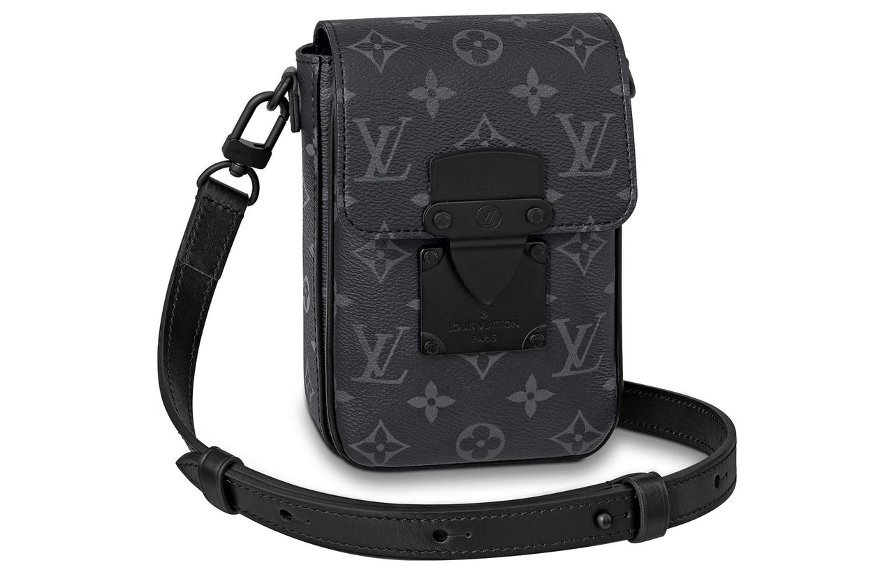 LOUIS VUITTON S-LOCK VERTICAL Coated Canvas Shoulder Bag Crossbody Bag Mini Women's Black