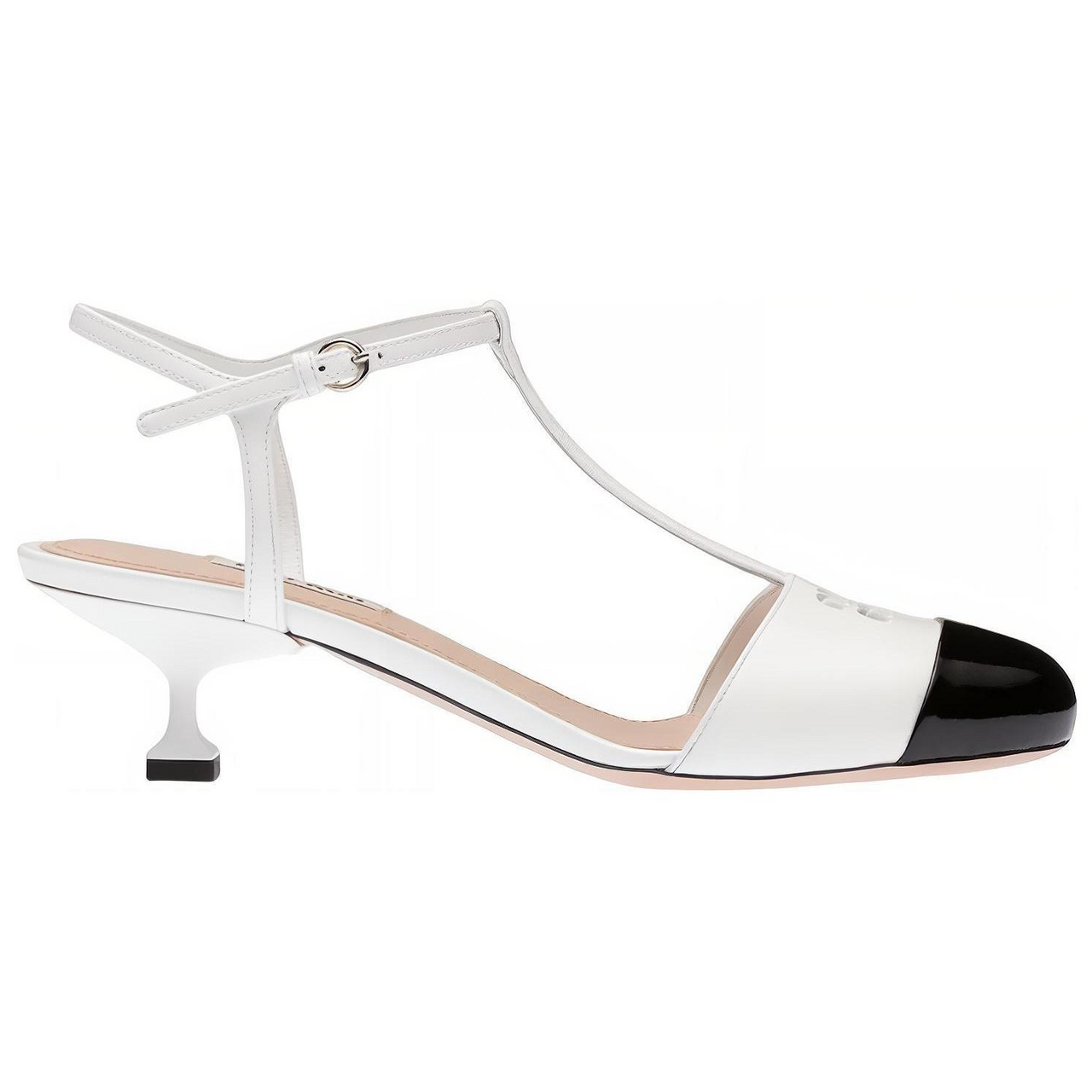 MIU MIU Killer Cone Heel High Heels Women's White Black