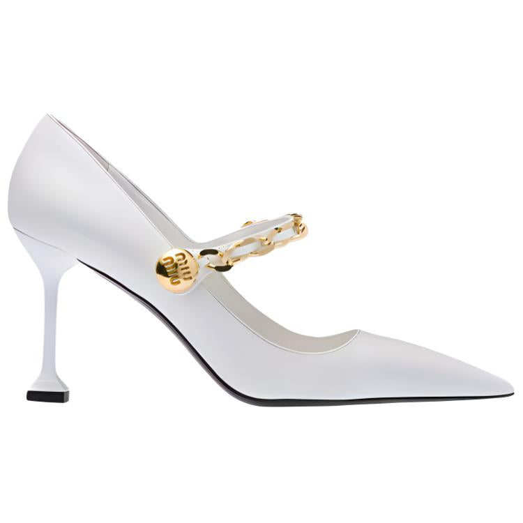 MIU MIU Slim Heel High Heels 8.5cm Women's White