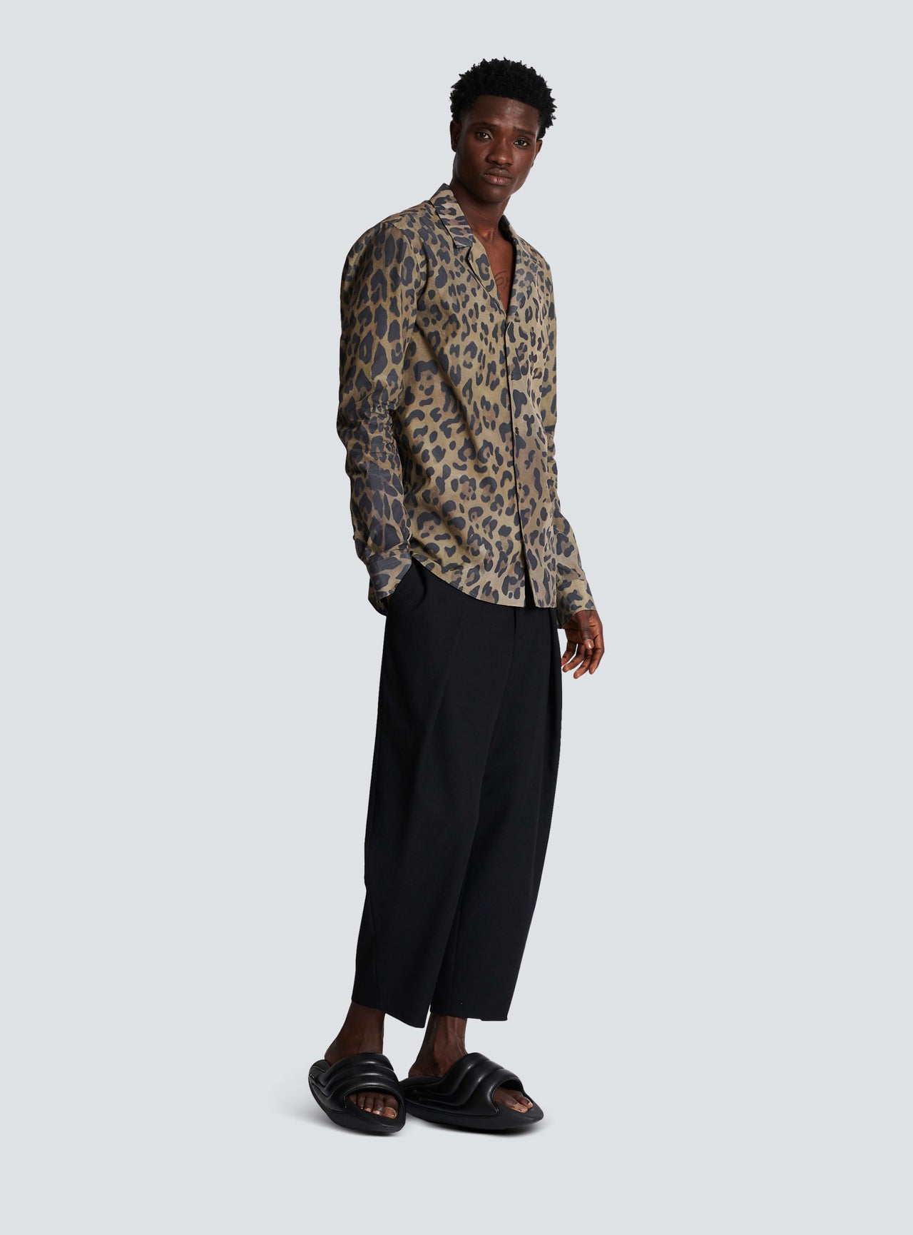 Balmain Men's Ao Leopard Printed Pyjama Shirt