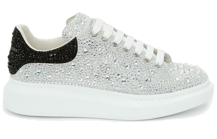 Alexander McQueen Crystal-embellished Oversized Sneakers 'Silver Black' 604223WHCE49329