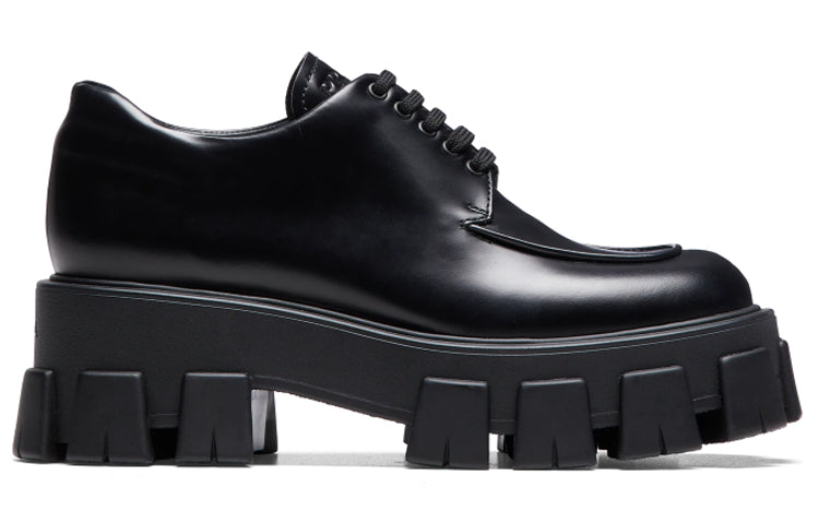 (WMNS) PRADA Monolith Brushed Calf Derby Shoes 'Black' 1E708L_B4L_F0002_F_A055