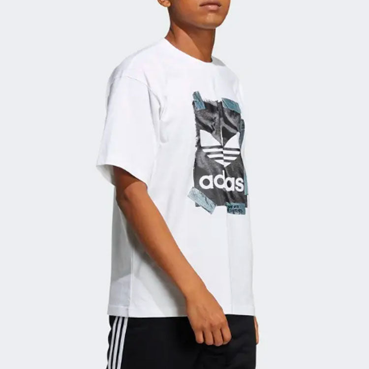 adidas originals Athleisure Casual Sports Round Neck Breathable Short Sleeve White T-Shirt HL4114