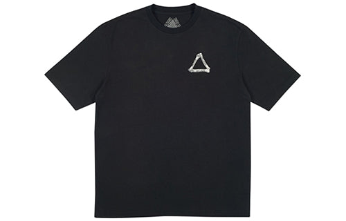 PALACE Bones Black Letter Round collarShort-sleeveTee Unisex Black PAL-SS18-050