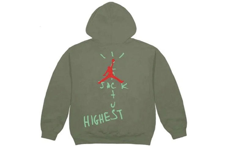 Travis Scott x Jordan Crossover Alphabet Printing Autumn Hoodie 'Green' TC-375