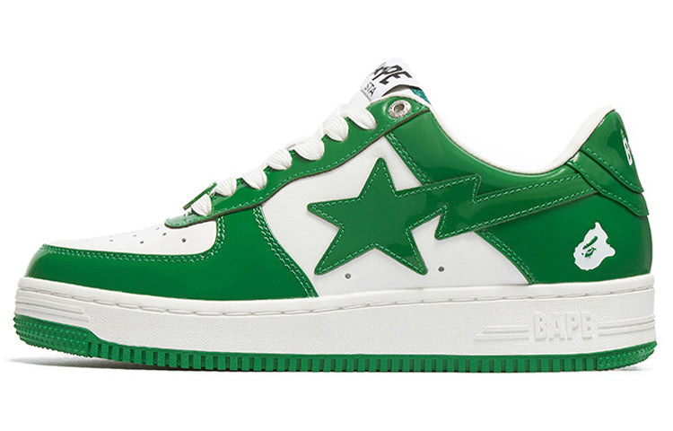 A BATHING APE Bape Sta Patent Leather 'Green White' 1I70-191-002-GREEN