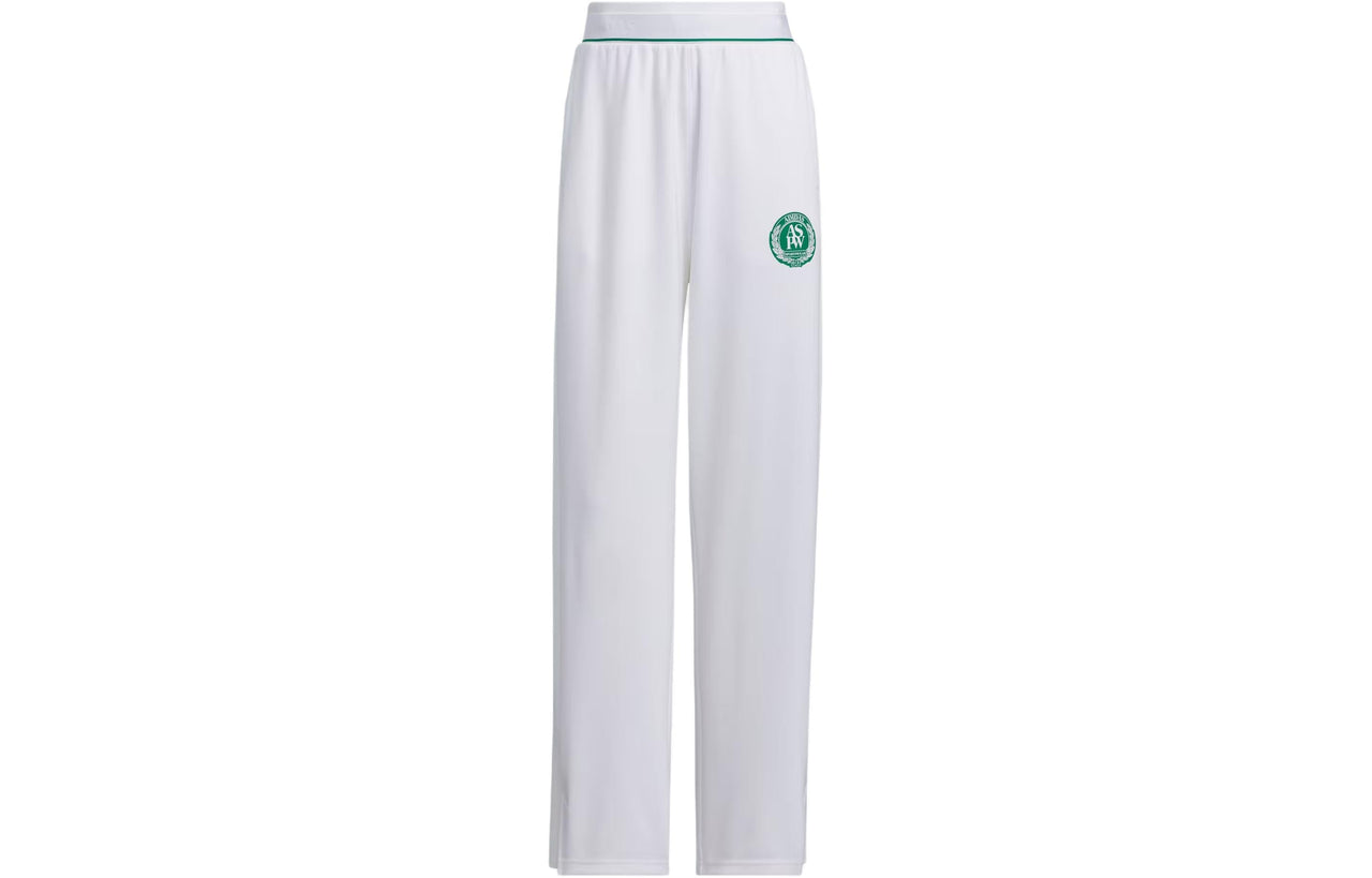 (WMNS) adidas Verbiage Doubleknit Pants Asia Sizing 'White Green' JE3615