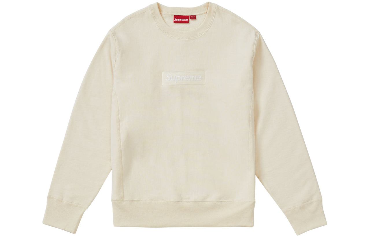 Supreme FW18 Box Logo Crewneck Natural Sweatshirt 'Beige' SUP-FW18-1075