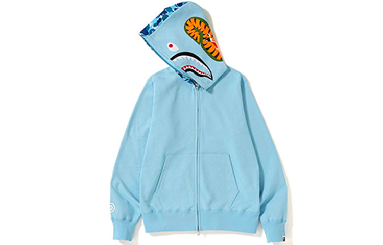 A Bathing Ape Shark Full Zip Hoodie 'Blue' BAPE-SS19-3