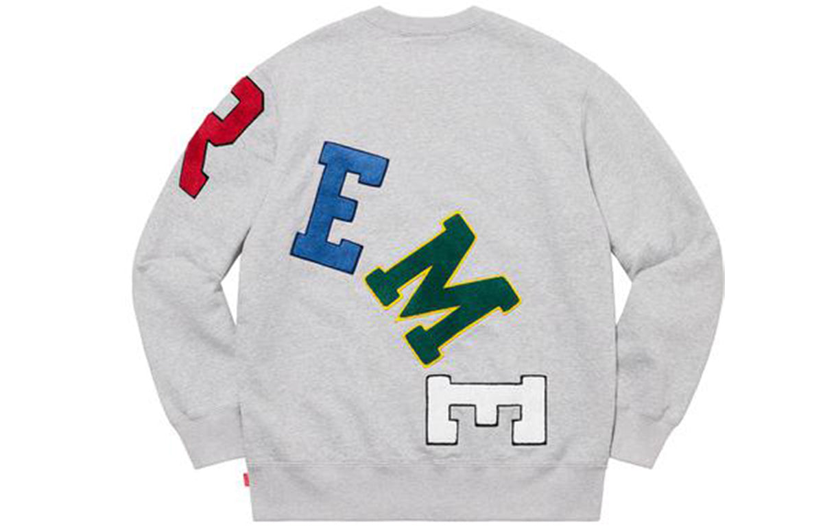 Supreme Big Logo Arc Crewneck Sweater 'Grey Blue Red' SUP-FW20-017