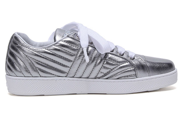 (WMNS) PRADA Leather Sneakers 'Silver' 1E254L_79A_F0135_F_005