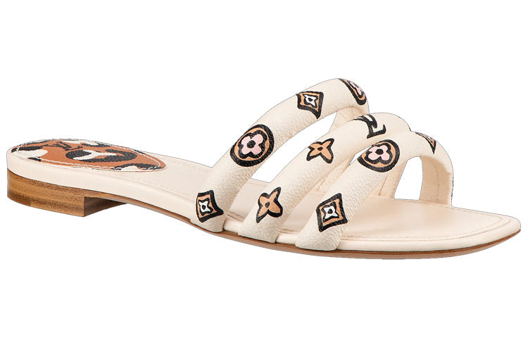 (WMNS) LOUIS VUITTON Appeal Sandals 'White with Black Beige Monogram' 1A93E6
