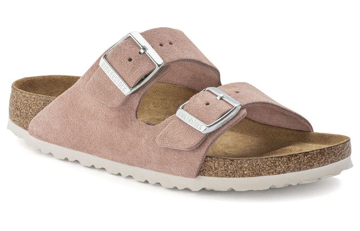 (WMNS) Birkenstock Arizona Soft Footbed Suede Leather Narrow Fit Sandals 'Pink Clay' 1023321