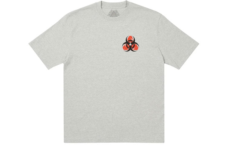 PALACE BIO HAZARD T-SHIRT GREY MARL Triangle Back Pattern Logo Short Sleeve Unisex Gray P20TS147