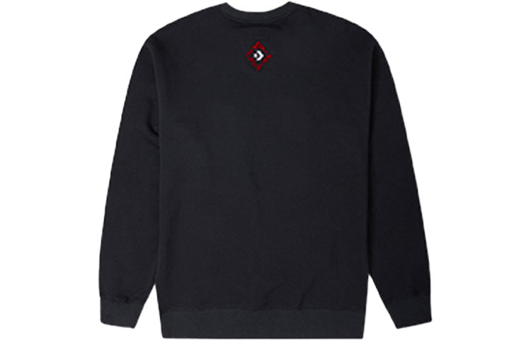 Men's Converse New Year Series Chest Pocket Fleece Lined Round Neck Pullover Dark Black 10024156-A02