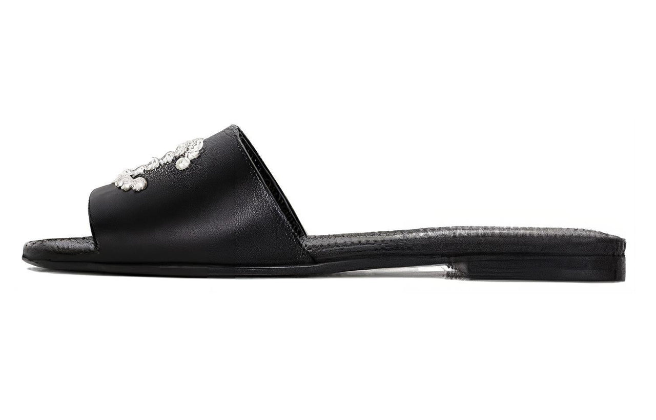 CHANEL Slip Resistant Slide Slippers Women's Black