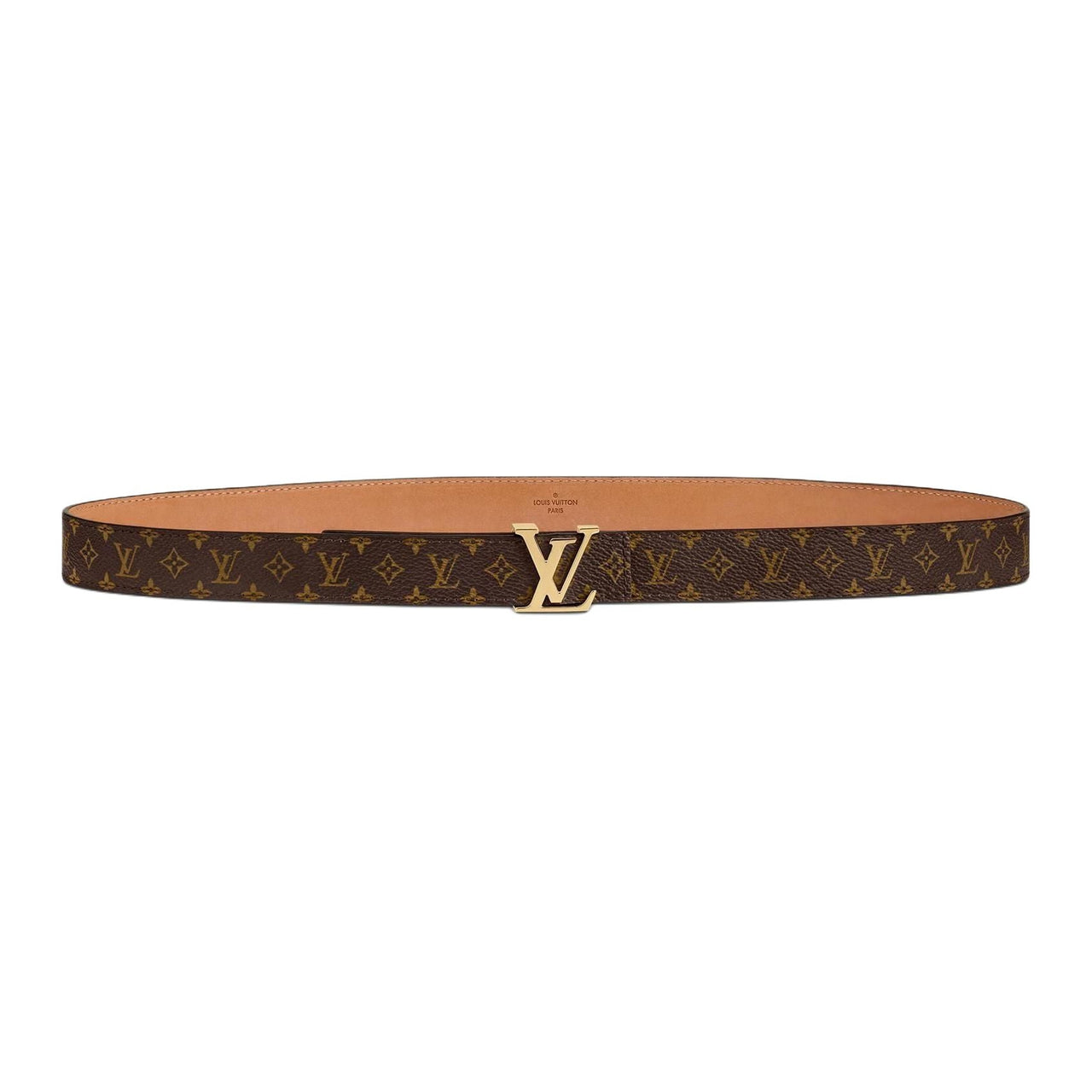 LOUIS VUITTON Canvas Leather Belts Unisex Brown Width: 2.5CM