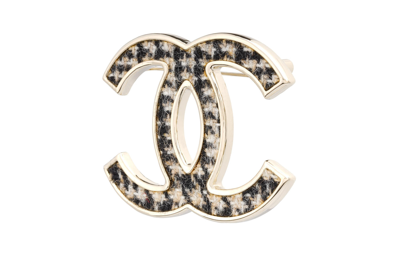CHANEL Brooches Women's Black Gold