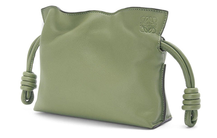 LOEWE Flamenco Nappa Cow Leather Clutch Extra Mini Women's Rosemary Green