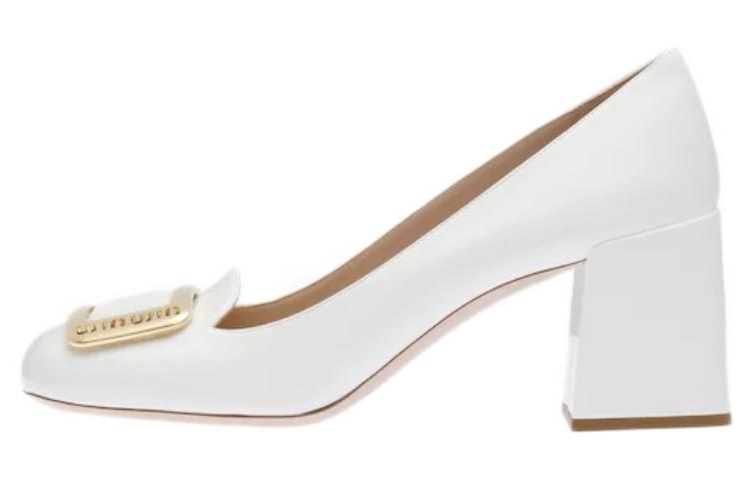 MIU MIU Chunky Heel High Heels Women's White