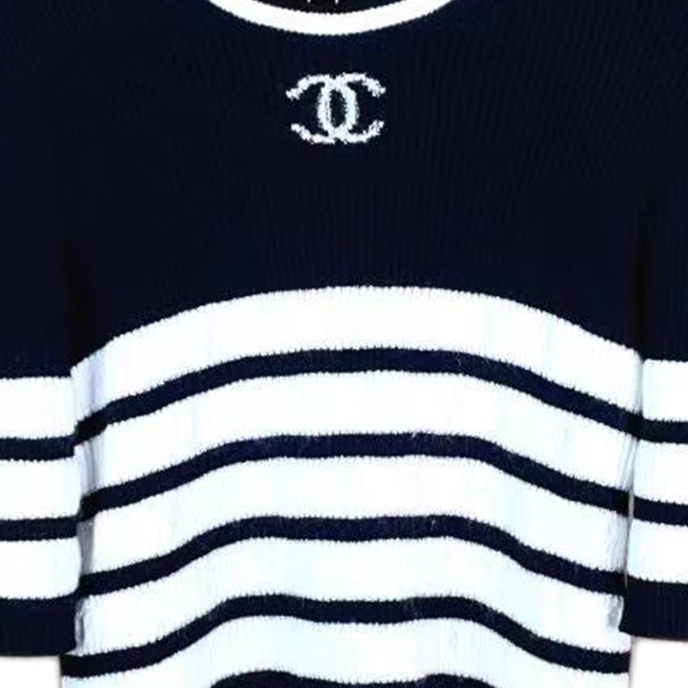 CHANEL Regular T Shirt Women's Black White