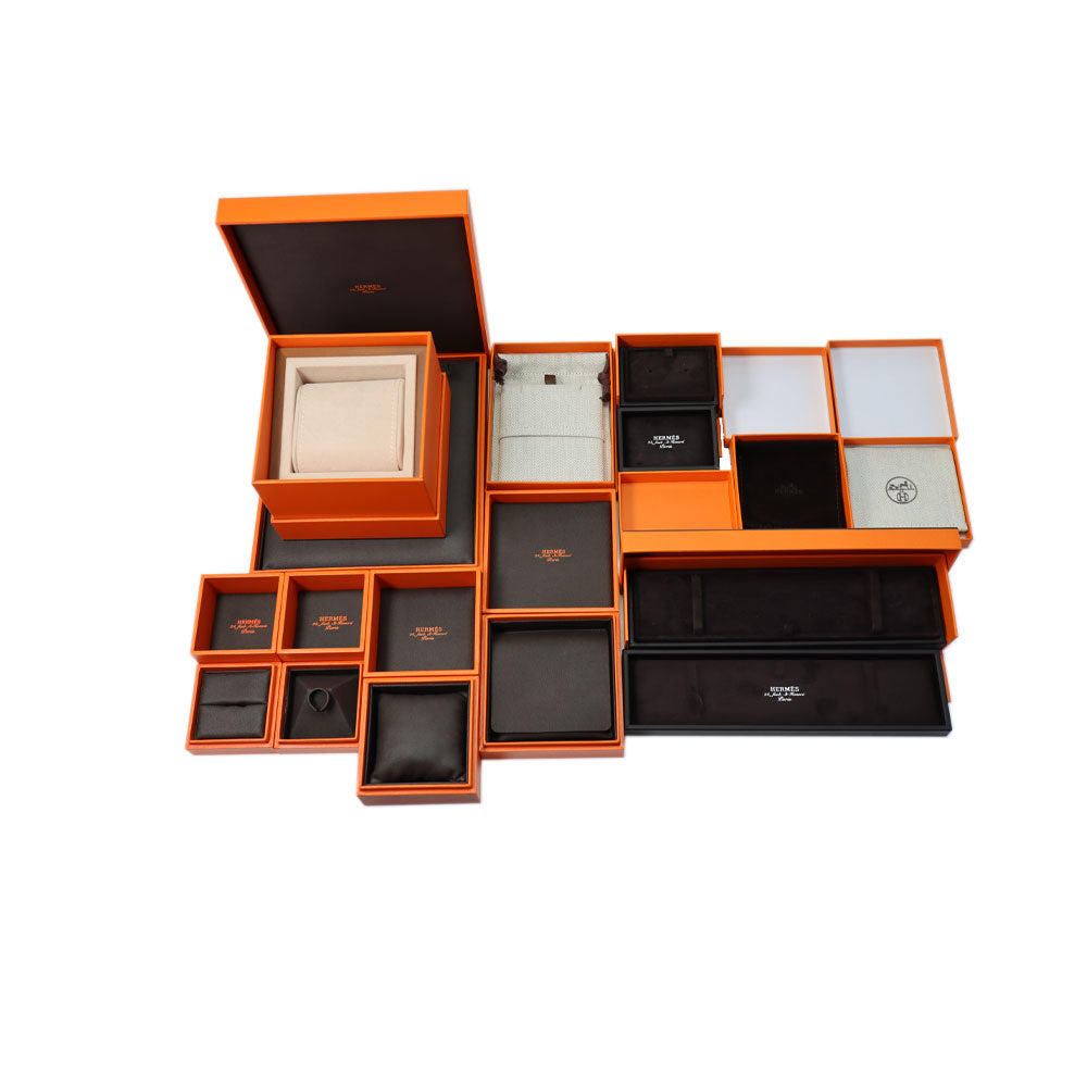 HERMES Enamel Bangles Unisex Black