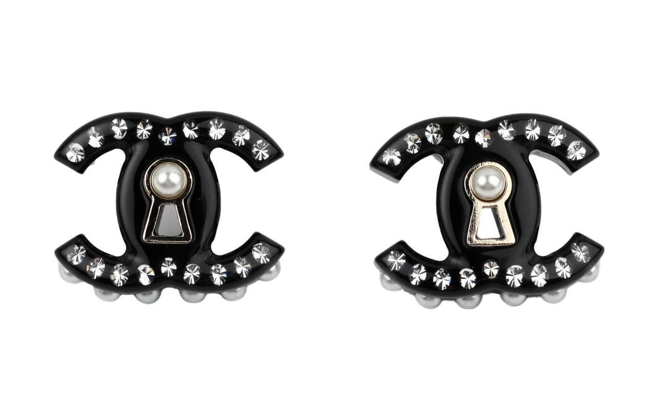 CHANEL Earrings Women's Black