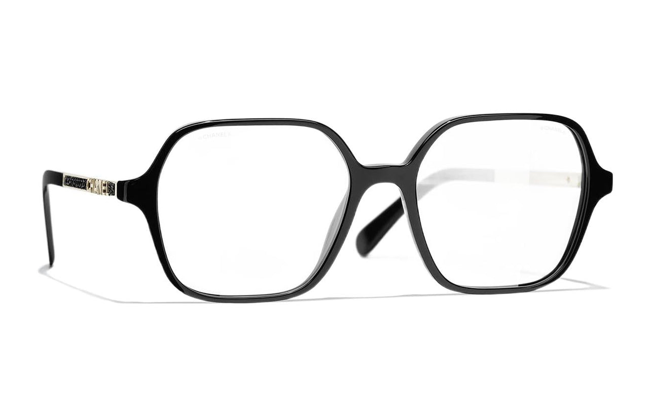 CHANEL Eyeglass Frames Unisex Black