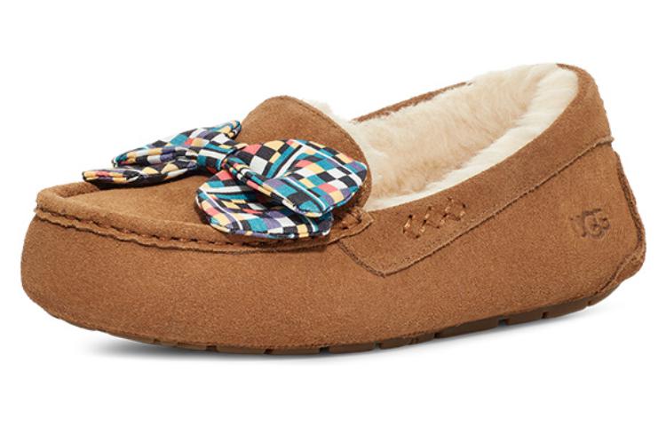 (WMNS) UGG Ansley Bow Slippers 'Tan Blue' 1138117-CHE
