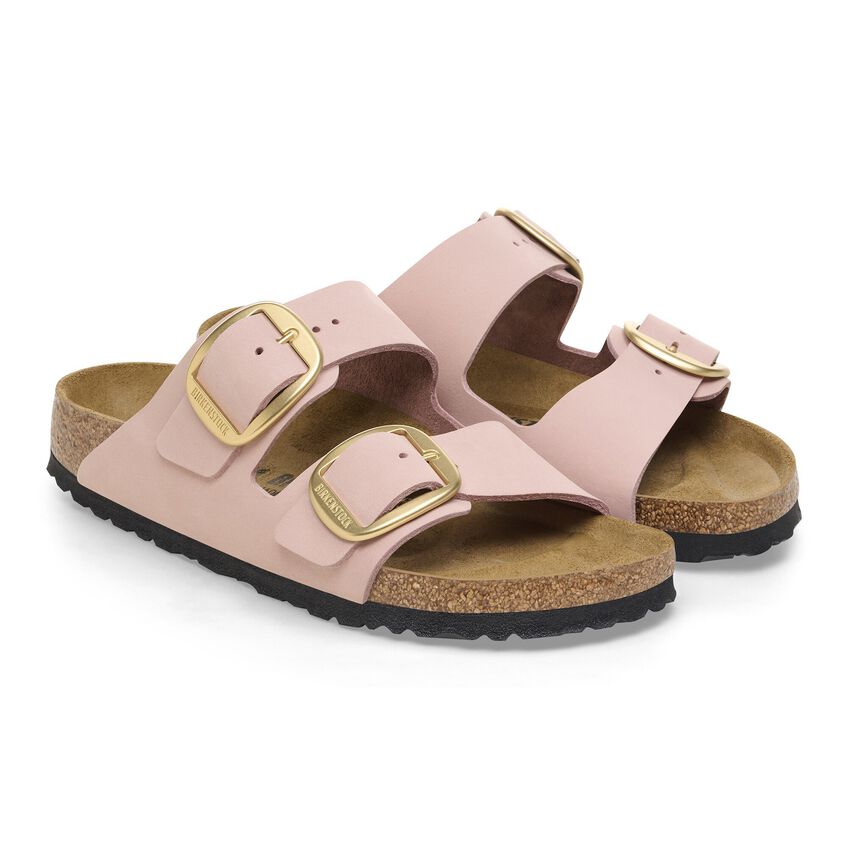 (WMNS) Birkenstock Arizona Big Buckle Nubuck Leather Narrow Fit Sandals 'Soft Pink' 1026583