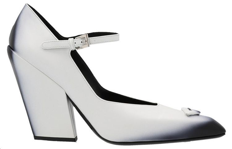 (WMNS) PRADA Brushed Leather Pumps 'White Black Ombre' 1I982M_055_F0009_F_A095