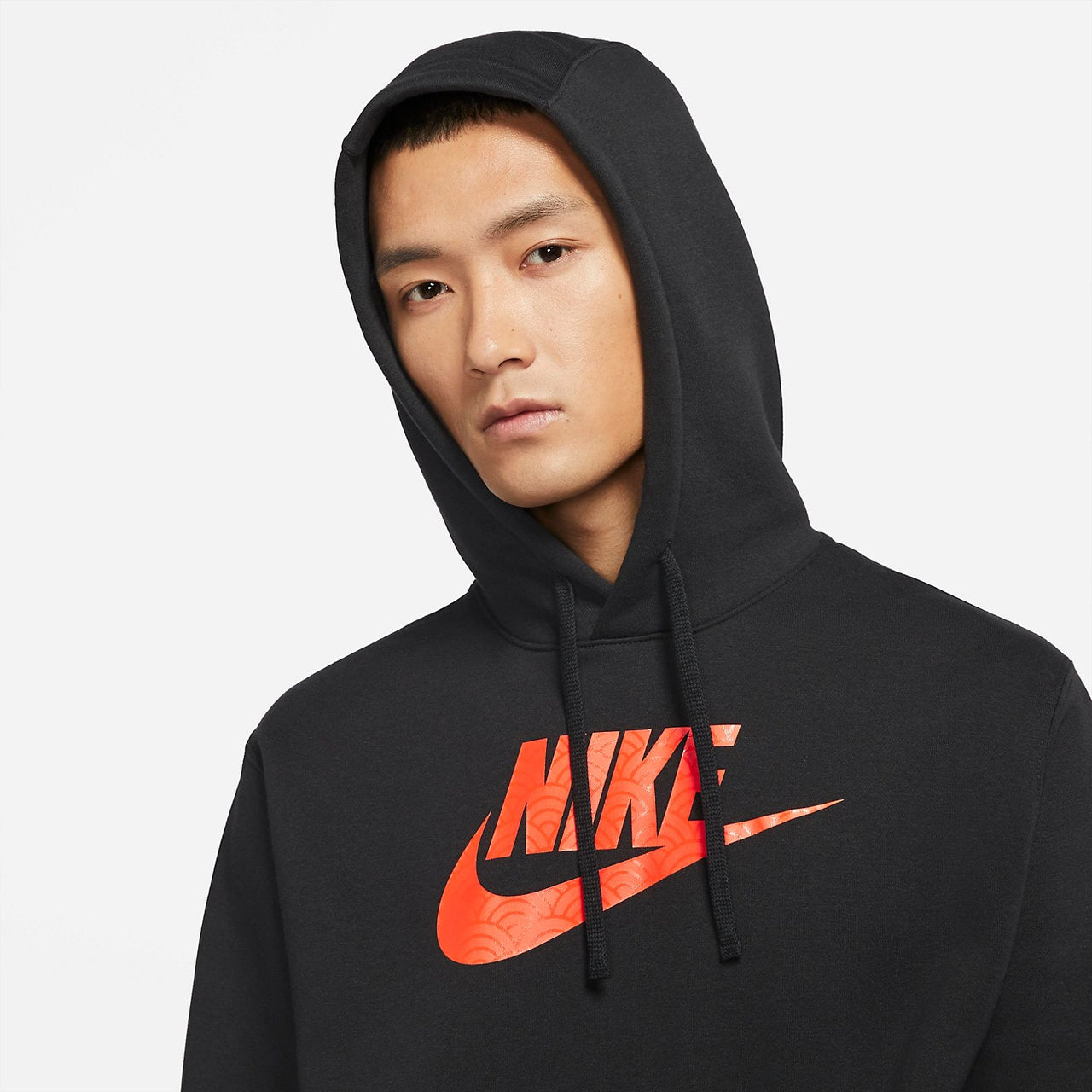 Nike Logo Hoodie 'Black Orange' DR7830-010