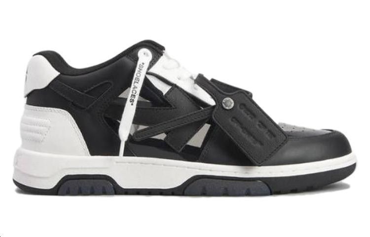 Off-white Out Of Office OOO Low Tops 'Black White Suede' OMIA189S23LEA0121010