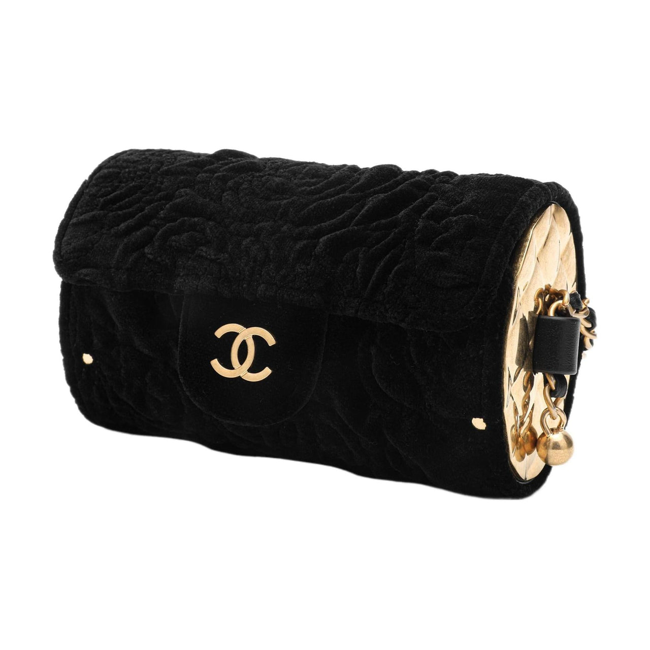CHANEL Velour Card Holder, Gold Coin Wallet, Flap Bag, Card Holder Women's Black