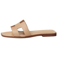 HERMES Oran Slide Slippers Women's Light Brown