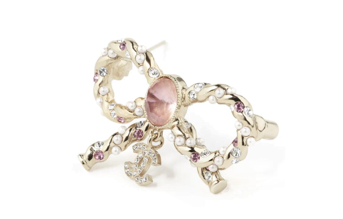 CHANEL Rhinestone, Gemstone Brooches Women's Pink