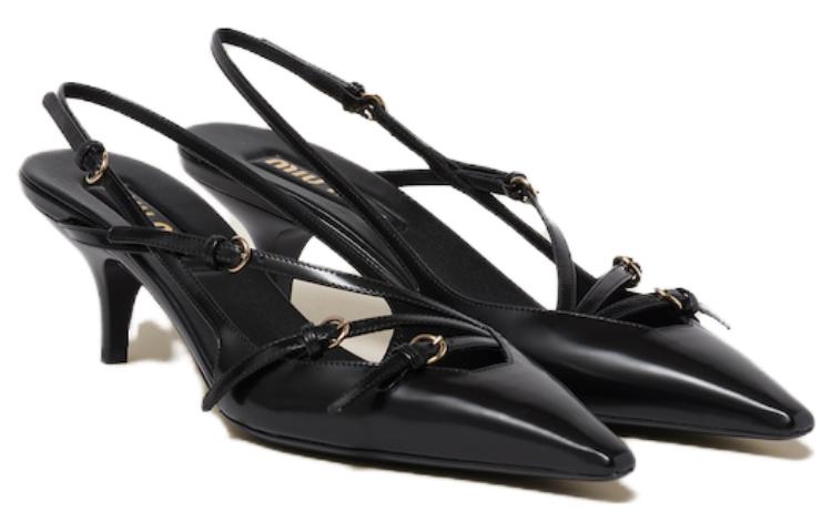 MIU MIU 55mm Buckle-embellished Slingblack Pumps