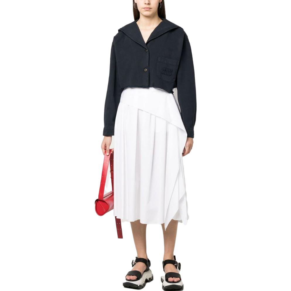 MIU MIU Cropped Coats Women's Midnight Blue