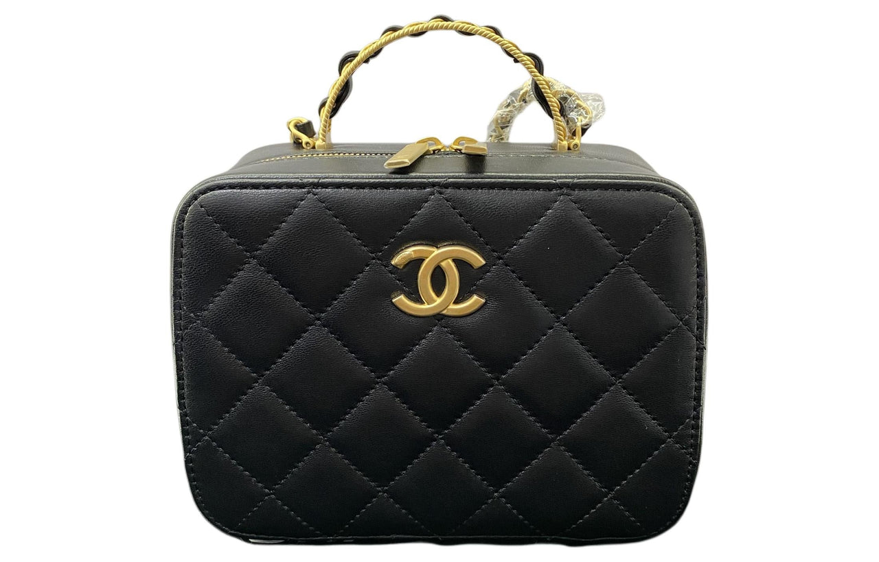 CHANEL Sheepskin Box Bag, Shoulder Bag, Crossbody Bag Women's Black