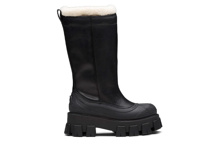 PRADA Monolith Knee high Boots Women's Black