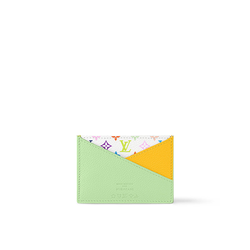 LOUIS VUITTON X Takashi Murakami Criss-Cross Card Holder Multicolored/Green Tea/Gingko Yellow