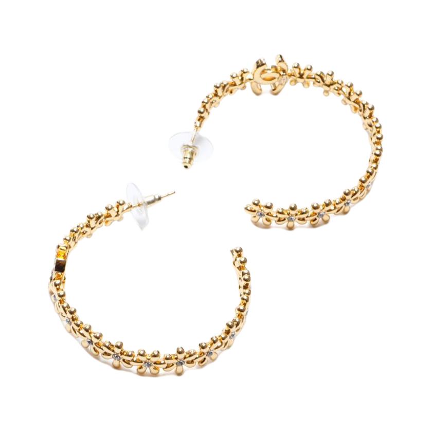 CHANEL 2023 Rhinestone Hoop Earrings