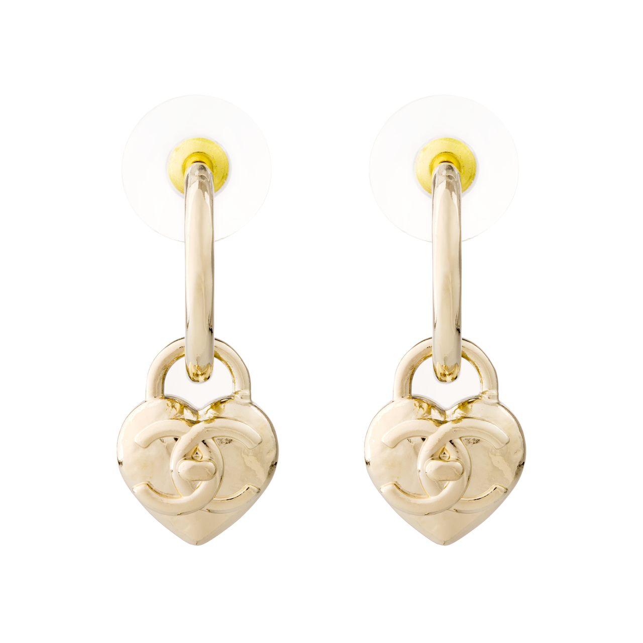 CHANEL Metal Stud Earrings Women's Gold